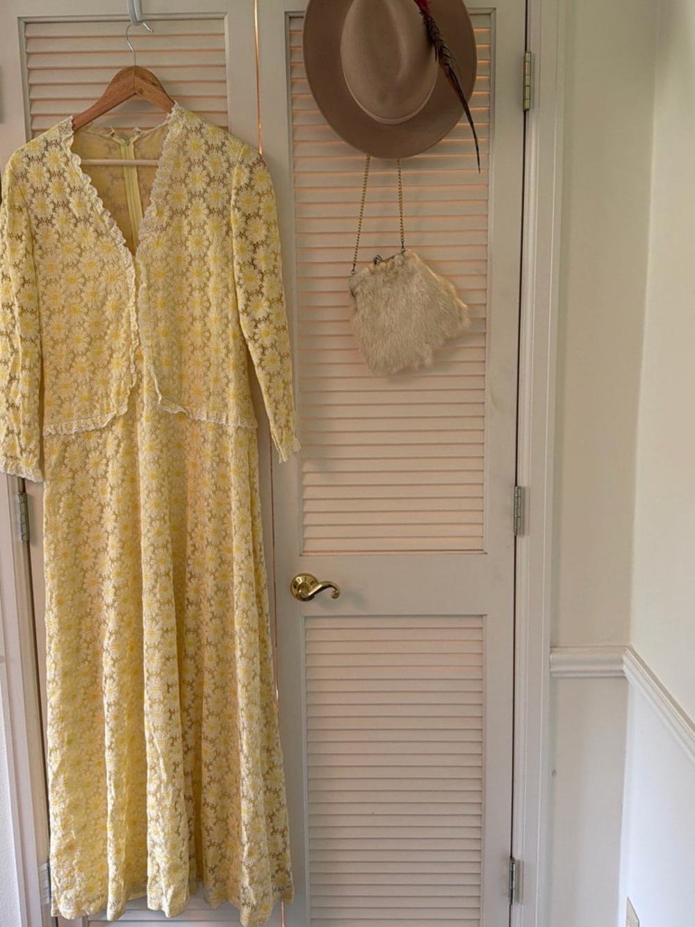 Yellow Lace Long Dress with Jacket